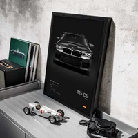 ⁦لوحات كانفاس جدارية باللونين الأبيض والأسود للسيارات الفاخرة والرياضية | Black and White Supercar Canvas Wall Art Poster⁩ - الصورة ⁦3⁩