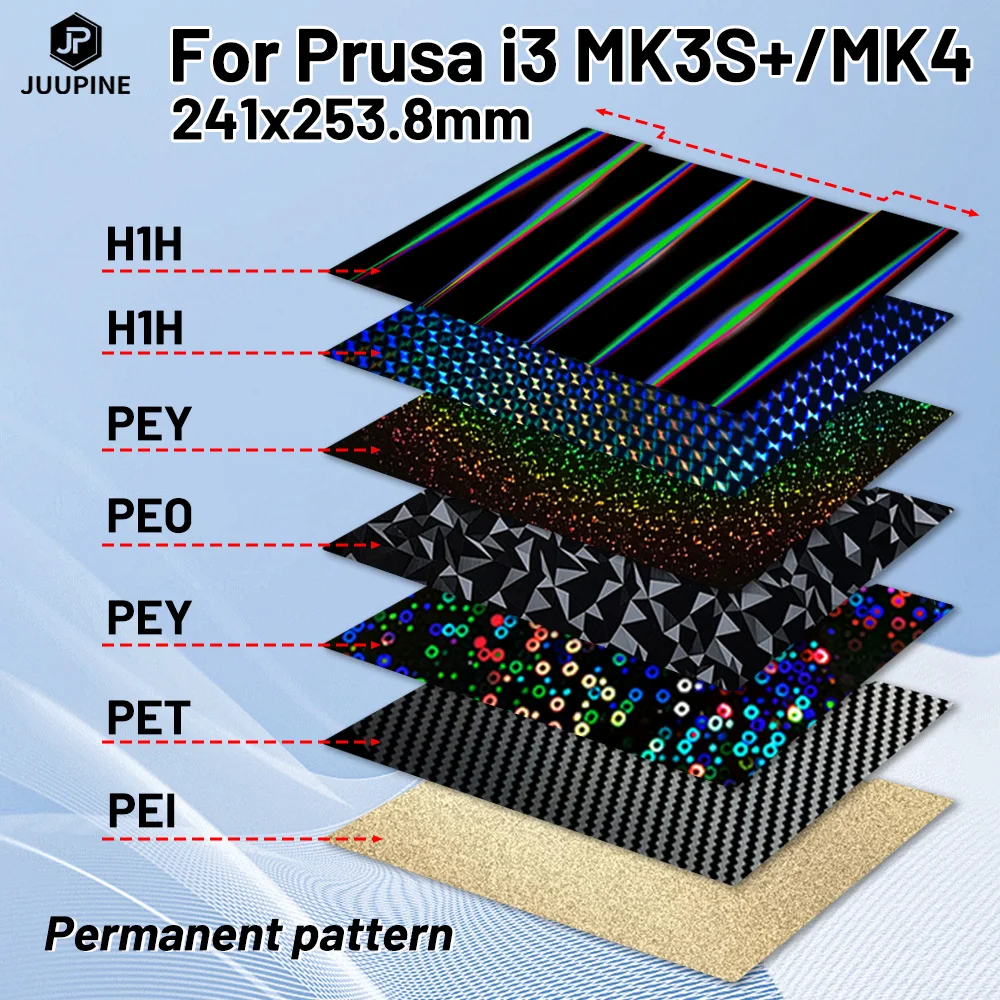 

MK3S PEI Sheet 241*253.8 Double Sided PET PEI Spring Steel Sheet Mk52 Pei Magnetic Build Plate For Prusa i3 MK2.5S Mk3 MK3S