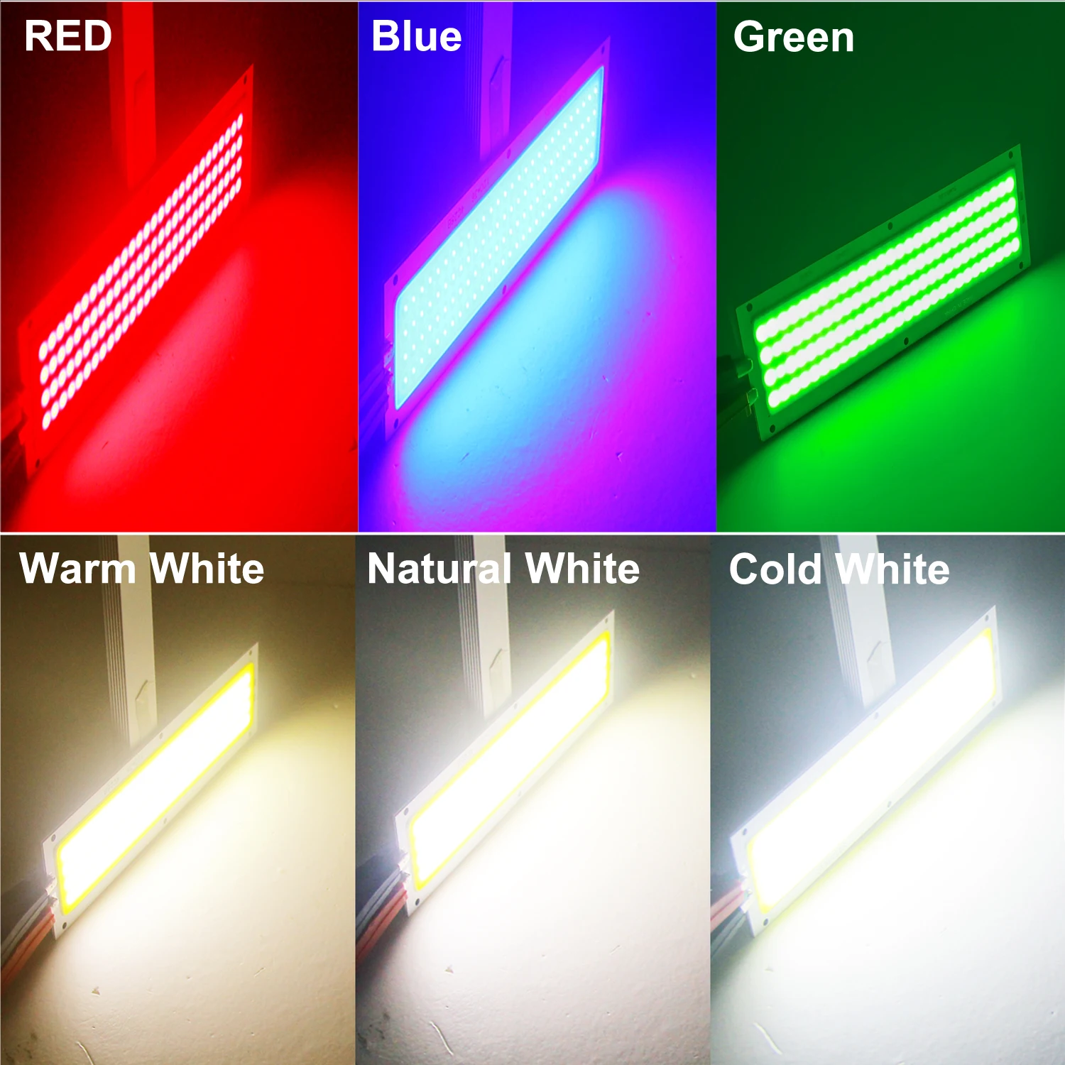 LED Lamp LED Lamp Bulb LED Light Panel LED Lamp Beads LED Chip DC 12V LED COB 12W Chip Light Source Strip Bulb Panel Warm Natural Cold White Blue Red Green Color 120x36mm For DIY Car Lamp