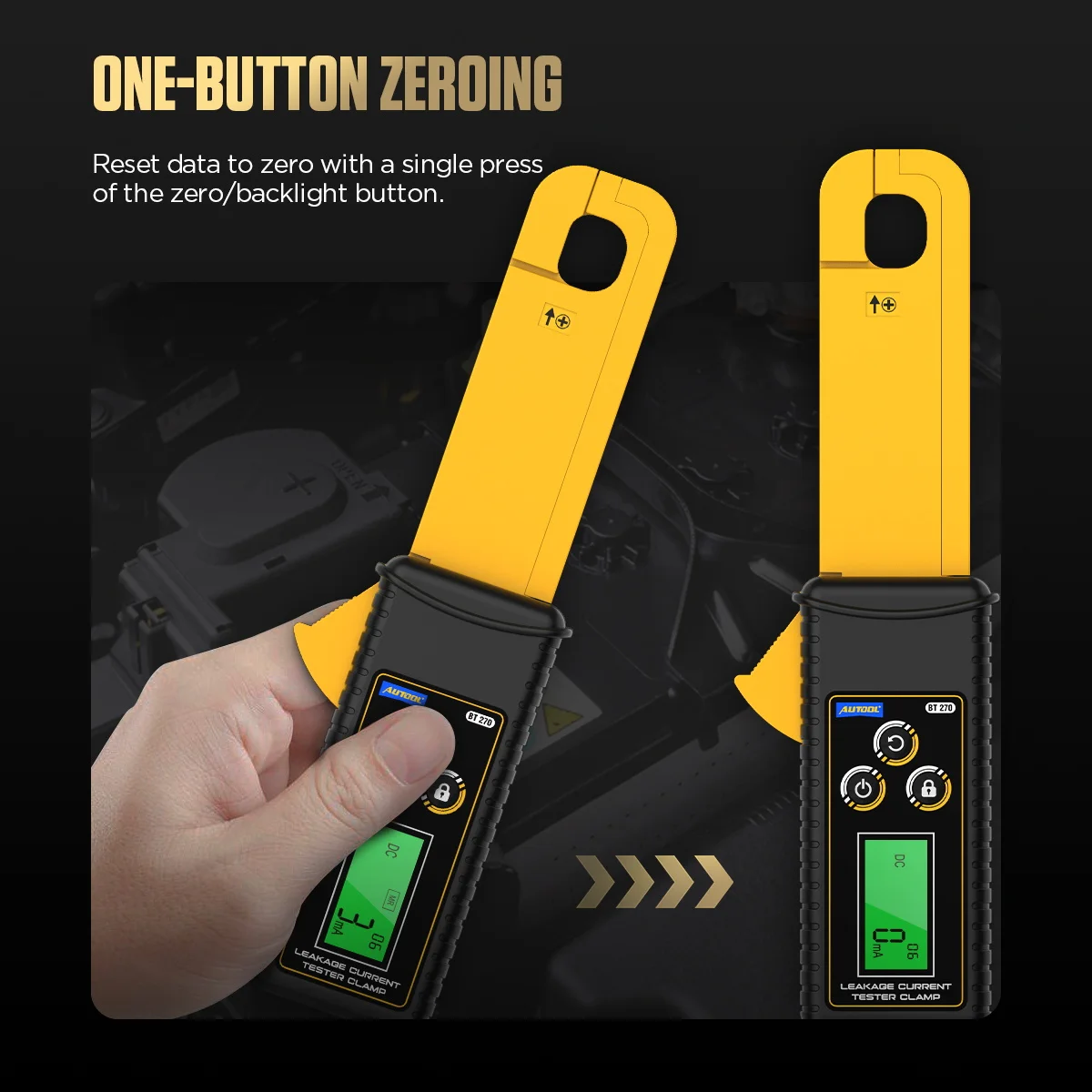 BT270 AC DC 전류 클램프 미터 누설전류 측정기 AUTOOL 충전 전류 측정 전력 소비 전류 시동 전류 0mA-60A