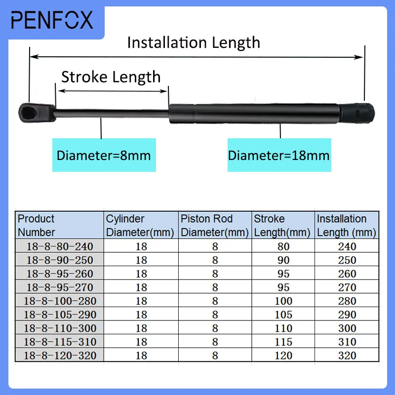 1PC 240mm-320mm 35kg/350N ڵ  Ʈ   Ʈ    ֹ    ϵ