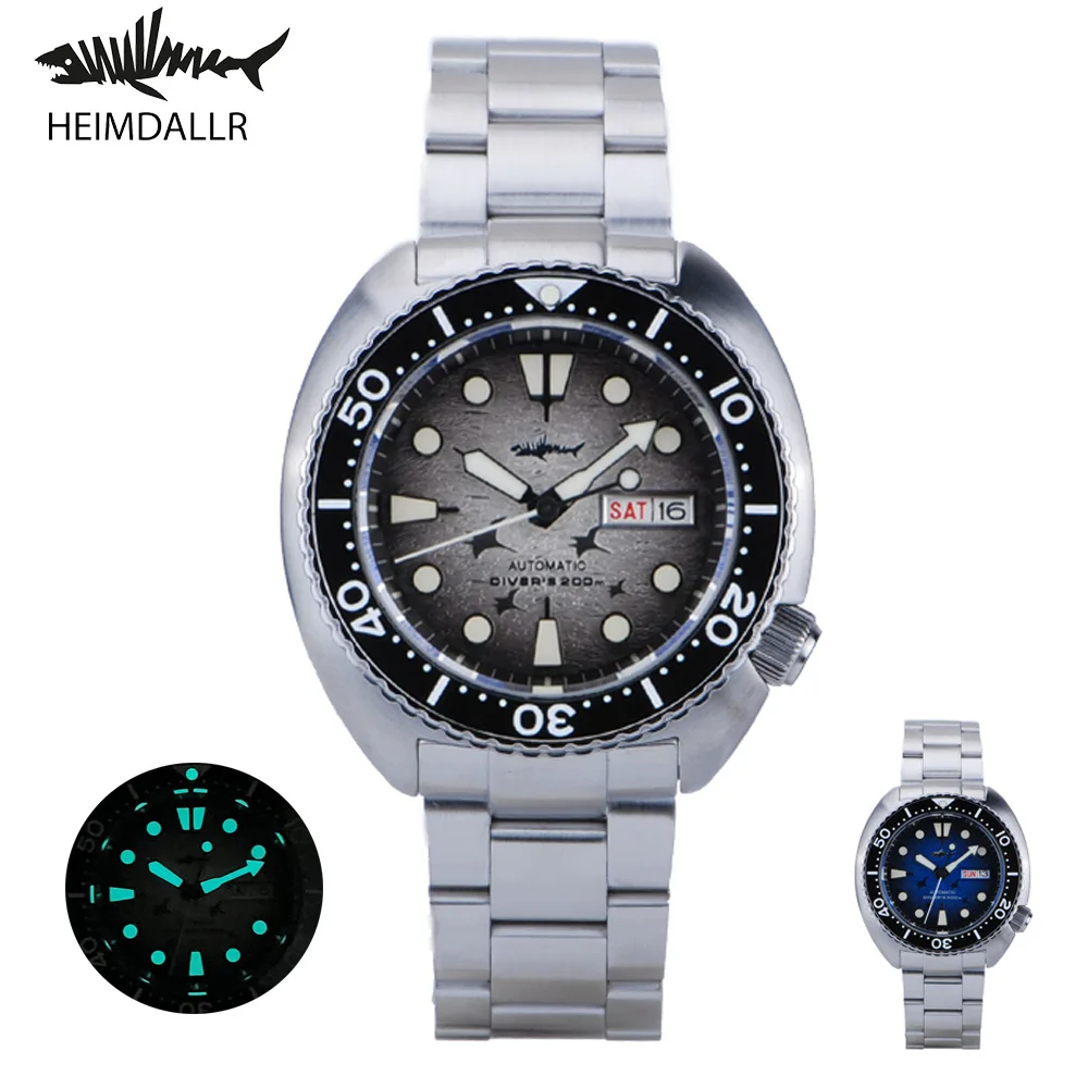 

Heimdallr New Turtle King Diver Watch Grey Dial Sapphire Ceramic Bezel NH36 Automatic Movement 20Bar Waterproof BGW-9 Blue Lume