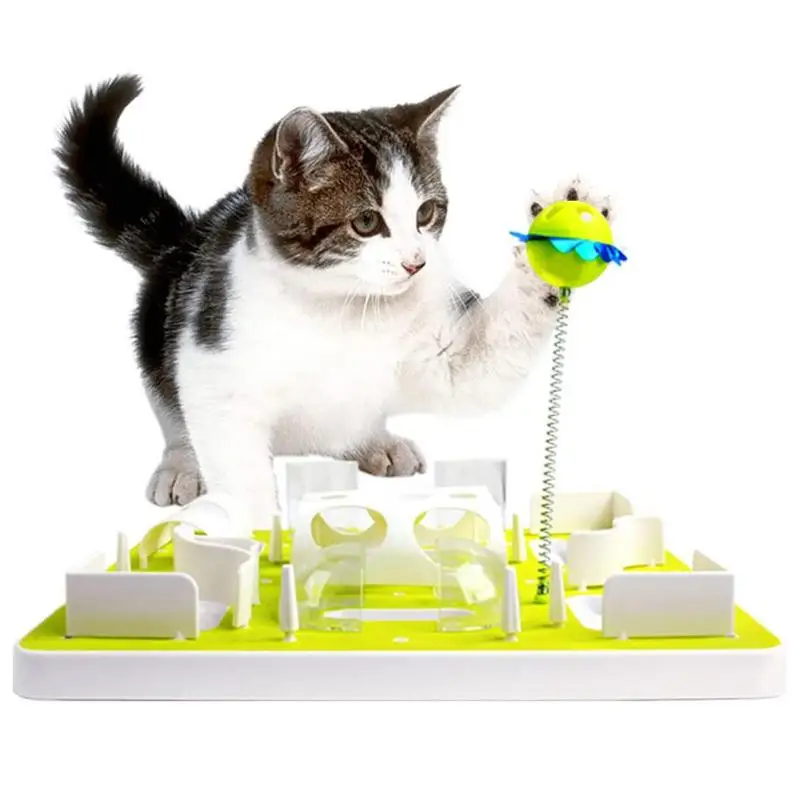 

Cute Pet Food Plate For Cats And Kittens Anti Suffocation Maze Toy Smart Slowly Feeding Dish Training Tool For Health Care