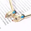 European And American Creative Fashion Hand Shape Simple Exaggerated Earrings Female 5