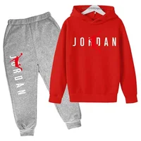 Enfants automne printemps tendance lettre imprimer 2 pièces sweat à capuche + pantalon survêtements 3-13 ans garçons filles tenues décontractées enfants vêtements ensembles 6