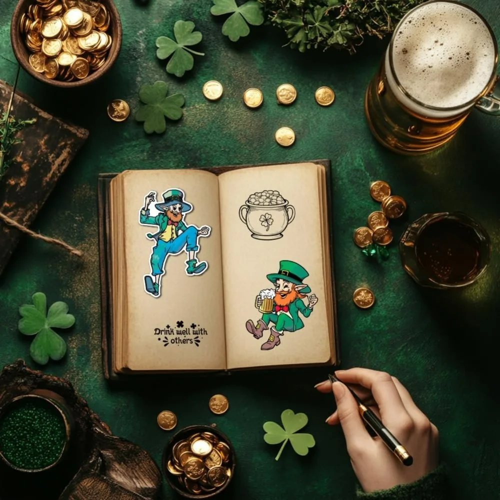 Clear Stamps St. Patrick's Day Clear Stamps Clover and Beer Silicone Clear Stamp Transparent Stamps DIY Scrapbooking and Cards Making