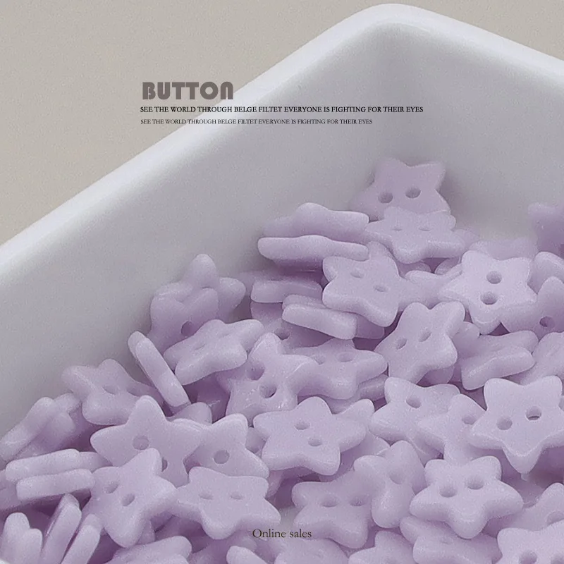 10pcs Two Hole Star Shape Ceramic Luxury Buttons for Kids Clothing Knitwear Shirts Phone Case DIY Apparel Sewing Supplies