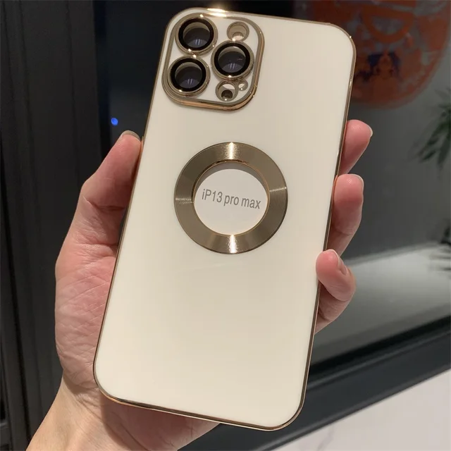 New luxury case for iphone 11 12 13 mini pro MAX back cover bumper etui capa CD pattern plating dropshipping white gold