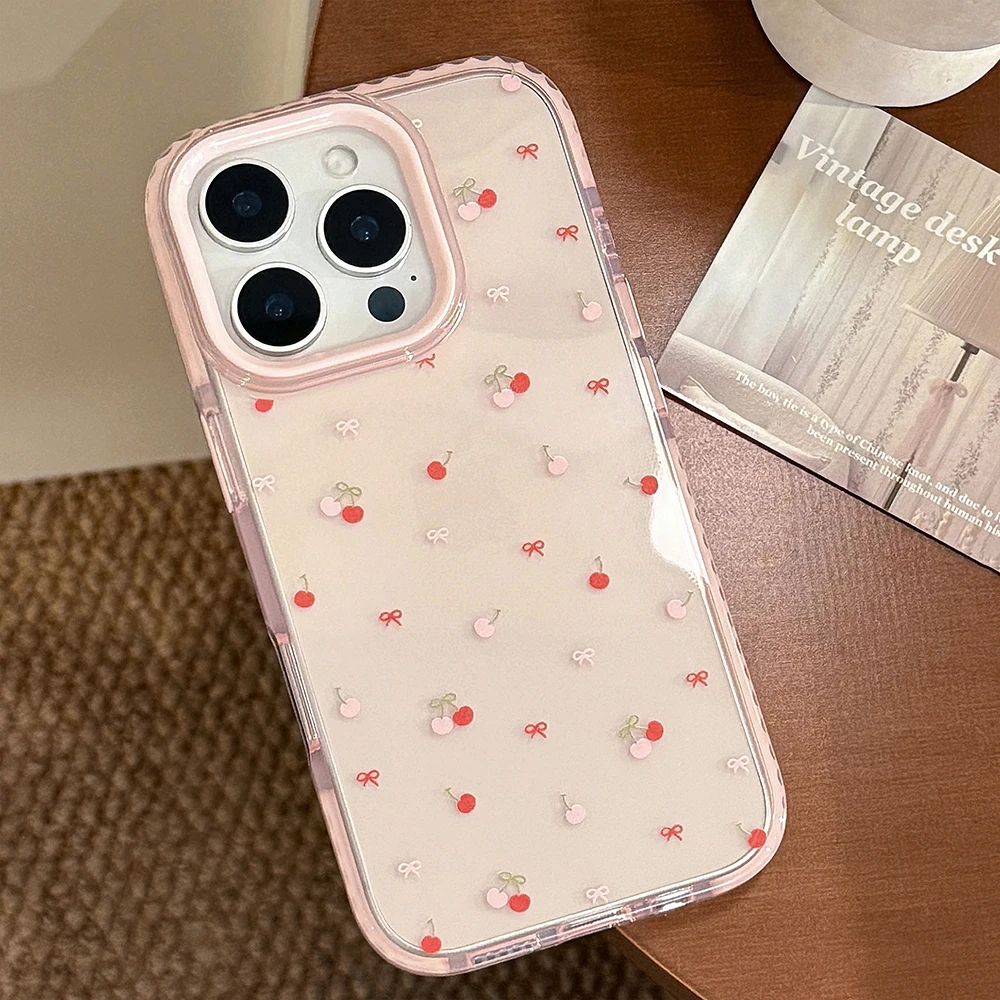 Lovely Red Cherry Shockproof Protective Clear Case - Soft & Cute Cover