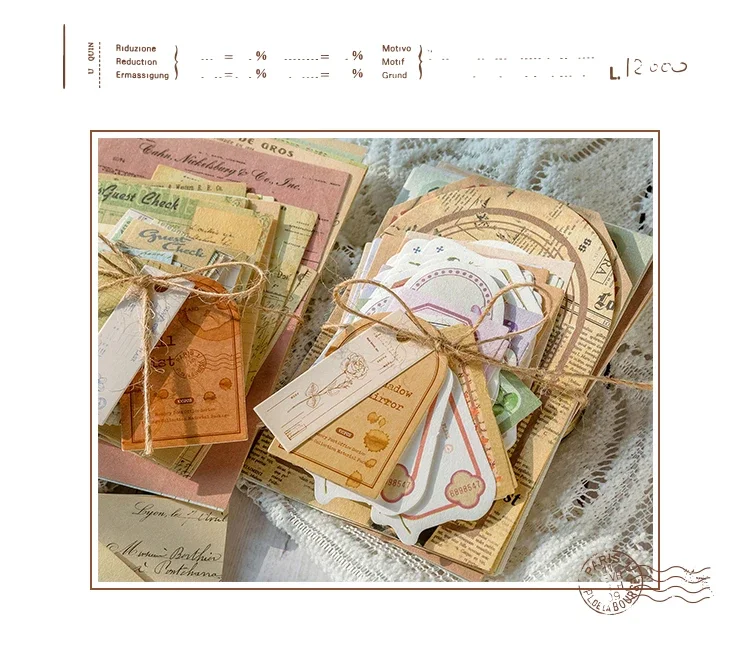 Journamm 100 teile/paket Vintage Scrapbooking Licht Papier Kit DIY Junk Journal Collage Schreibwaren Hintergrund Dekor Materialien Papier – Detail 6
