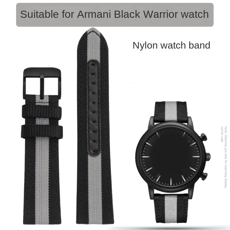 

Universal color matching nylon wristband suitable for Armani AR1948 1968 1970 1979 Men's Luigi series nylon canvas wristband22mm