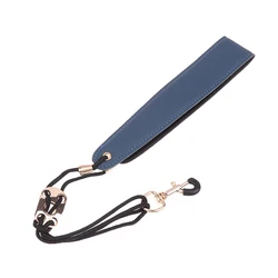 Premium Leather Saxophone Neck Strap Lanyard for All Ages and Saxophone Types (Blue)
