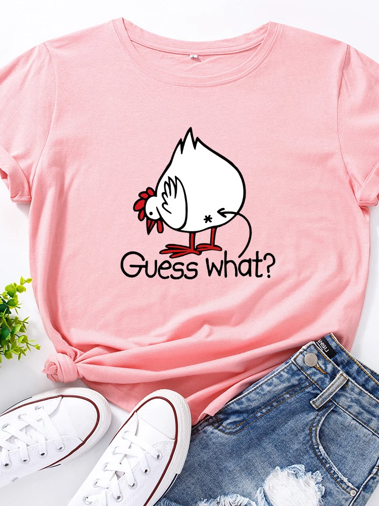 

Guess What Chicken Print T Shirt Women Short Sleeve O Neck Loose Tshirt Summer Women Causal Tee Shirt Tops Camisetas Mujer