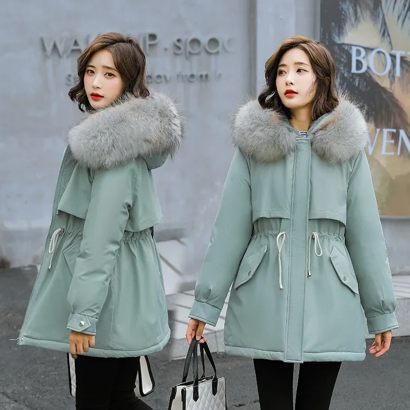 Ladies Coats and Jackets Clothing for Women The New Big Fur Collar Cotton Velvet Send To Overcome