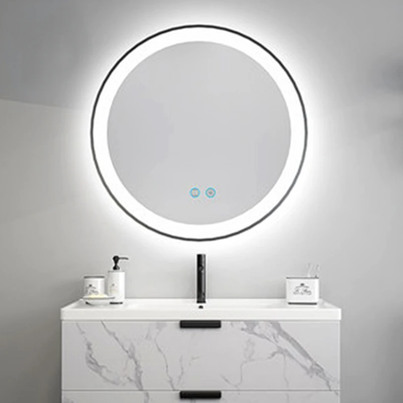

Modern single vanity wash basin bathroom cabinets with smart mirror