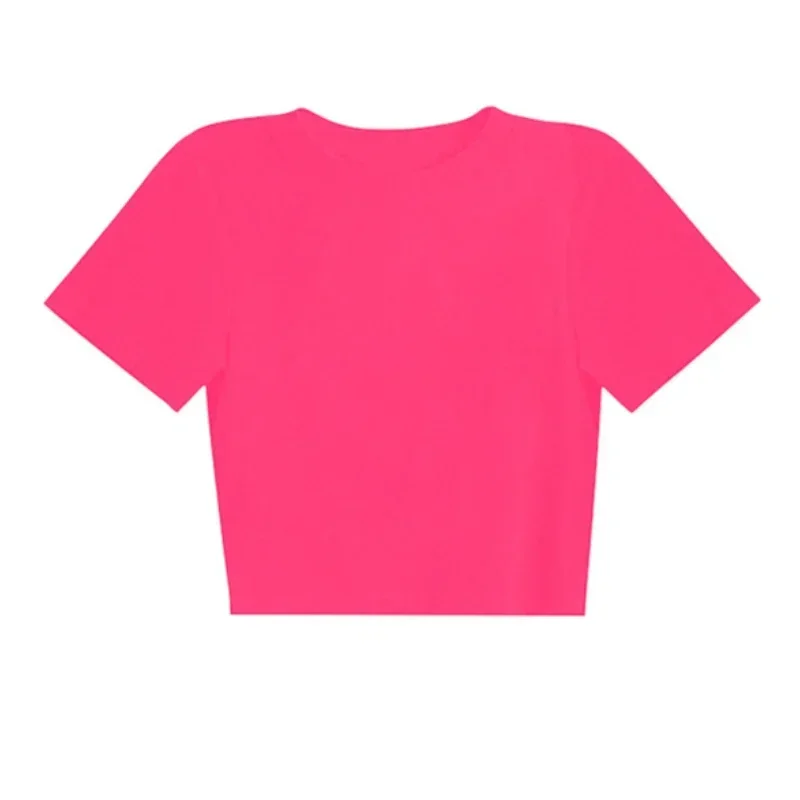 صيف 2025 الصلبة الأساسية قصيرة الأكمام المرأة التي شيرت عادية أسود أبيض موضة المحاصيل تي شيرت السيدات موضة الكورية تي شيرت 2