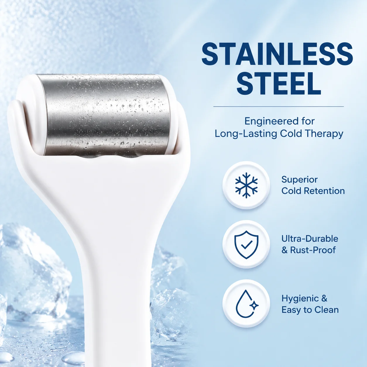 Revitalizing Ice Roller for Skin Rejuvenation and Anti-Aging Therapy