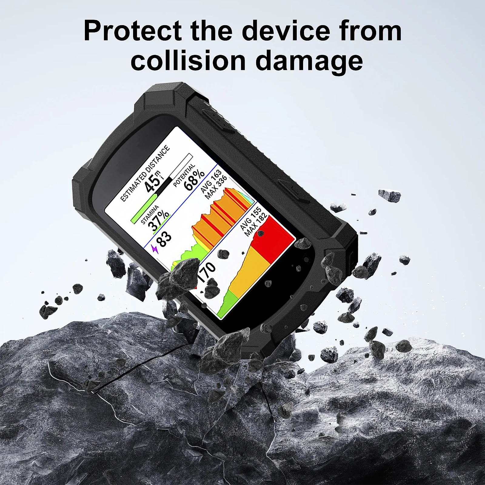 Durable Silicone Cycling Computer Case with Screen Protector and Lanyard