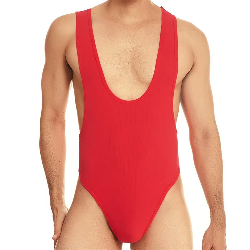 Men's Undershirts Bodysuit Tight-fitting High-elastic Ribbed Nylon Sleeveless Waistcoat Men Undershirt Weightlifting Singlet