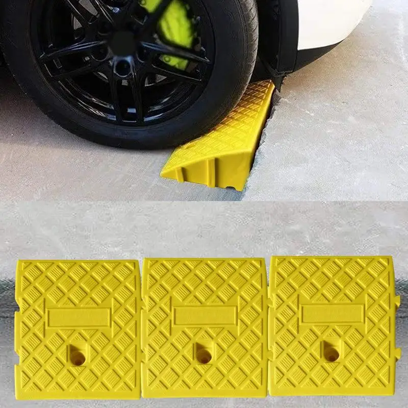 Car Wheel Driveway Ramps For Car Trailer Truck Bike Accessories Tires Curb Ramps Heavy Duty Threshold Ramp Kit 25X27X7CM