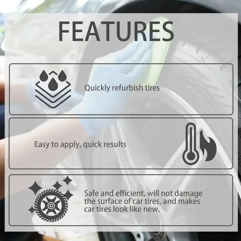 Car tire wax tire polishing paste Tire Cleaner And Shine 100g Shine Mild Tire Protectant Cream Effective Rust Remove Maintenance Supplies For Trunk Vehicle