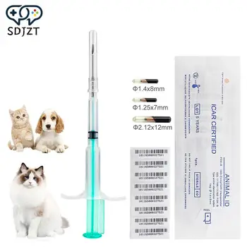 반려동물 마이크로칩 주사기, 말 개, 고양이, 물고기용, 1.25*7mm, 1.4*8mm, 2.12*12mm