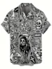 Skull Men'S Shirts Horror 3d Print Casual Hawaiian Shirts Man Retro Shirt For Man Street Button Short Sleeves Lapel Clothes 2024 2