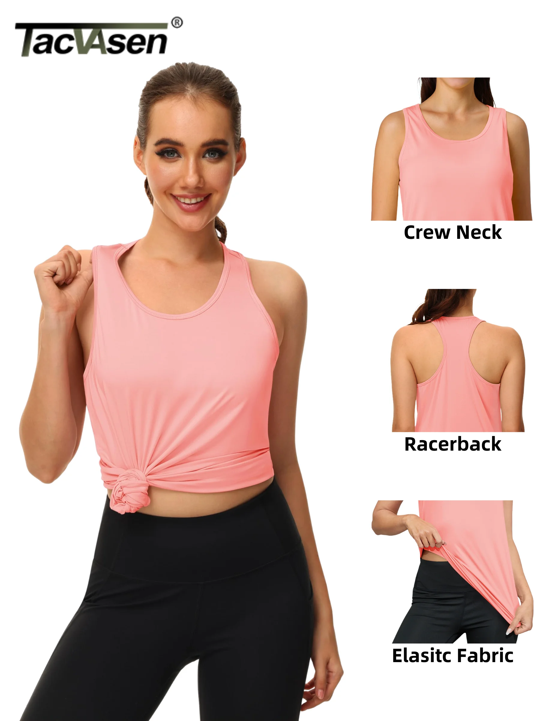 MAGCOMSEN Women's Workout Sleeveless Tank Tops Lightweight Crewneck