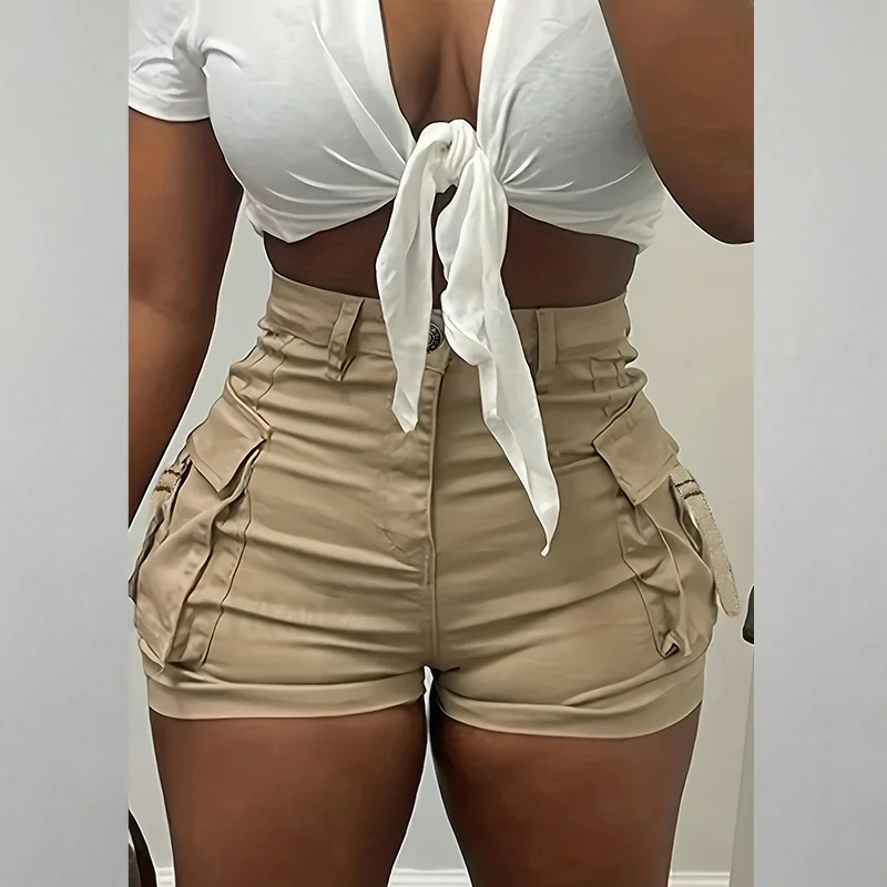 Women's Summer Casual Shorts with Pockets, Suitable for Everyday Casual Wear and Party Outfits 1