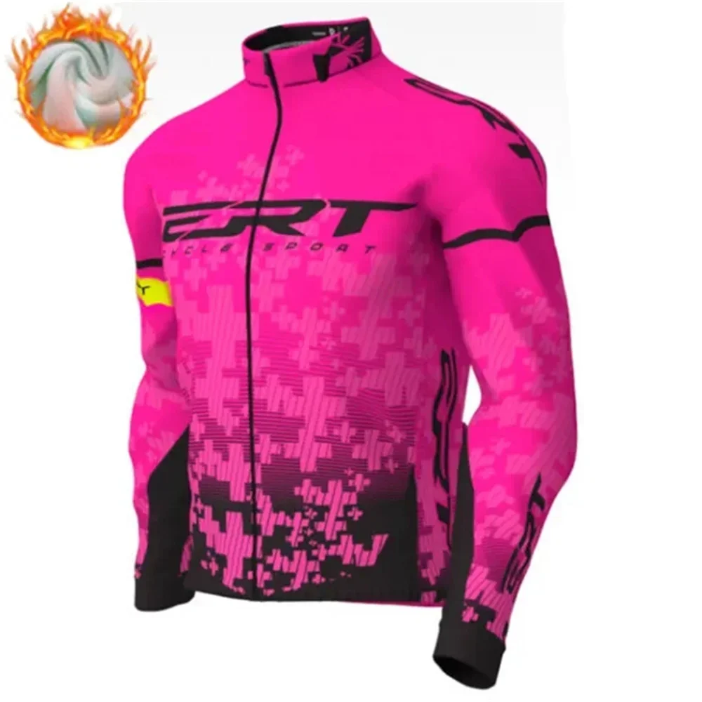 Winter Cycling Jacket Fleece Thermal Bicycle Clothing Men Long Sleeve Top Outdoor Wind Warm Jersey Coat MTB Bike Racing Suit