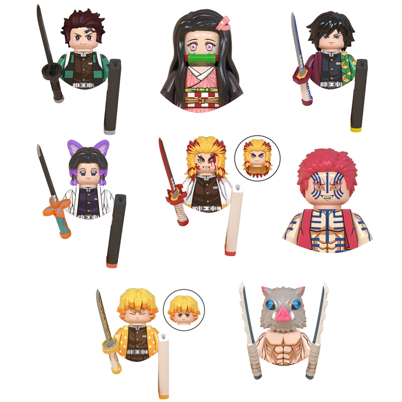 Ghost Killing Blade Stove Door Nezuko My Wife Shanyi Diy Model Building Blocks Movable Doll Assembled Doll Educational Toy Gift