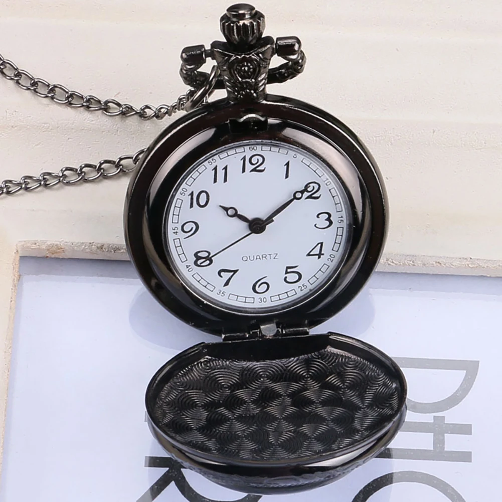 Chain Wrangler Quartz Pocket Watch Black And White Tai Chi Snap