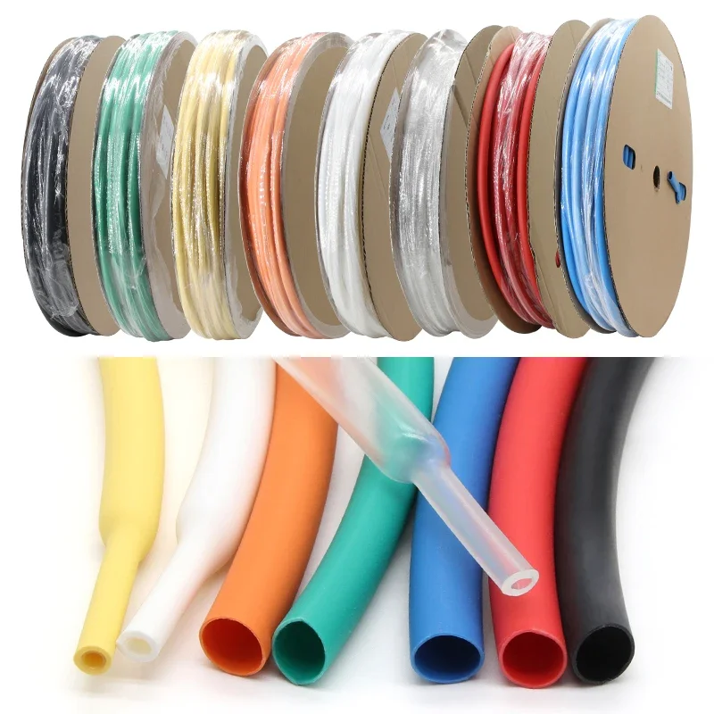 1/3/5/10M 3:1 Heat Shrink Tube With Double Wall Glue Tube Diameter 1.6/2.4/3.2/4.8/6.4/7.9/9.5/12.7/15.4/19.1/25.4/30/39mm heat shrink tubing heat shrink tube heat shrink tube kit heat shrink cable sleeve