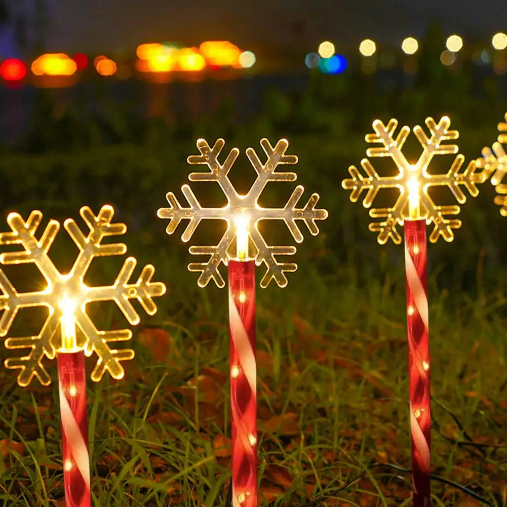 Xmas Tree Lights Solar Lawn Lights Effortless Snowflake Christmas Decorations 5pcs Ip44 Waterproof Solar Garden Lights No Wiring snowflake mold 4 inch silicone mold diy geode holder craft decorations mould craft tool