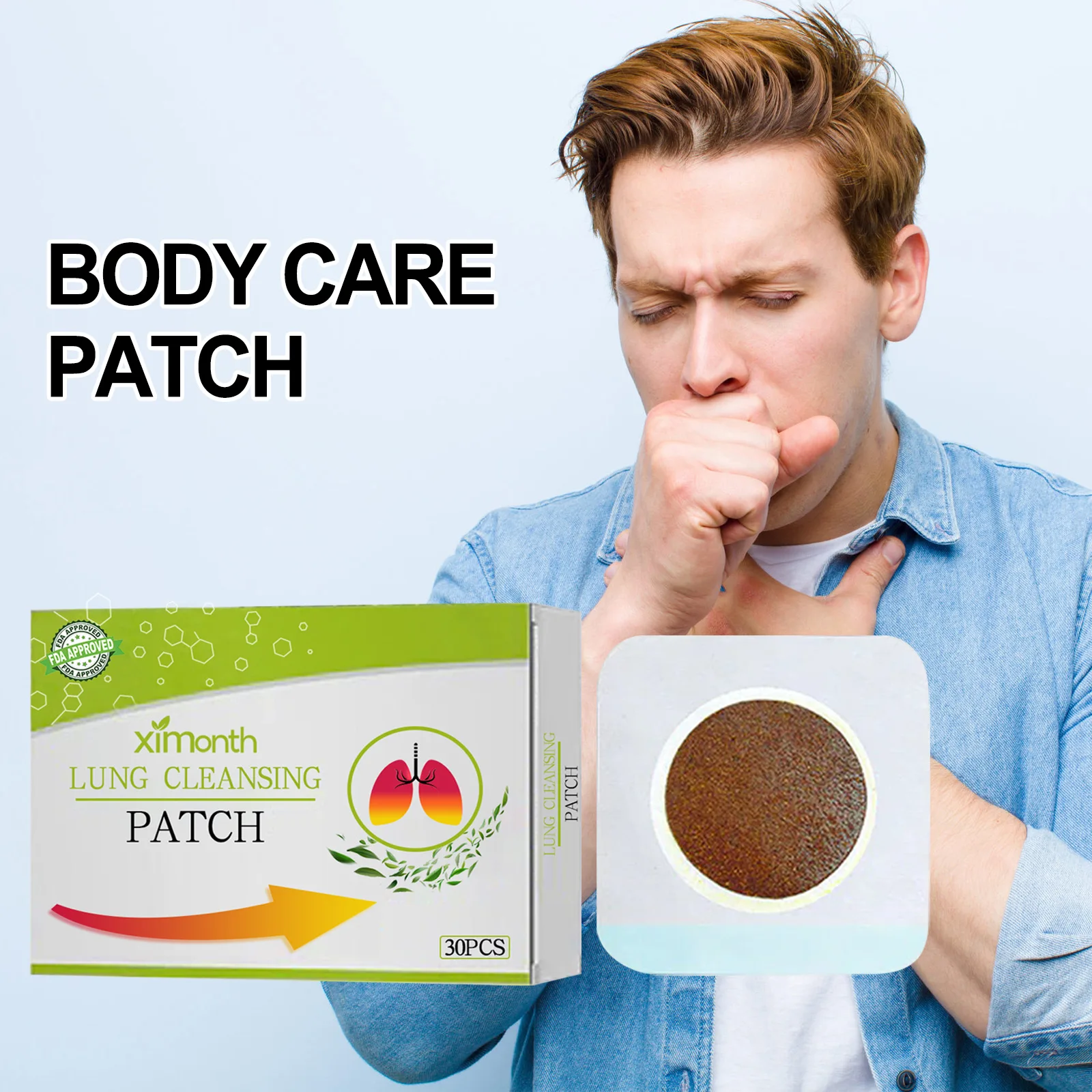 150pcs Lung Cleansing Patch anti cough plaster Effective Cough Relieve Nasal Discomfort Cleanse Lung Plasters Repair Detoxification Patches