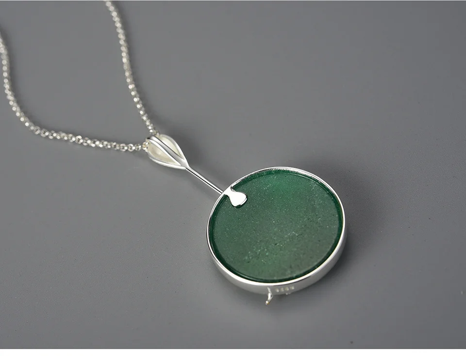 Silver Swallow and Willow Round Pendant Necklaces