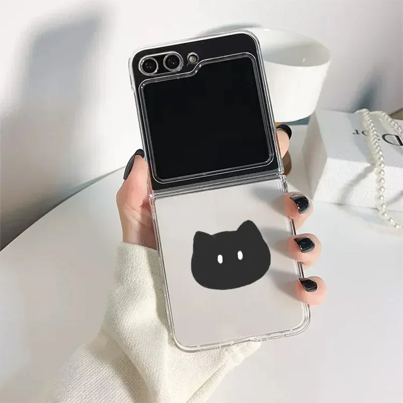 Cartoon Cat Fish Couple Phone Case - Folding Hard Cover