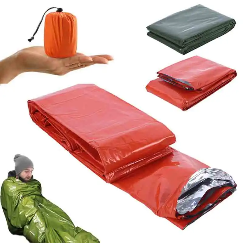 

Emergency Blanket Outdoor Survival First Aid Military Rescue Kit Waterproof Foil Thermal Blanket Camping Hiking Sleeping Bag