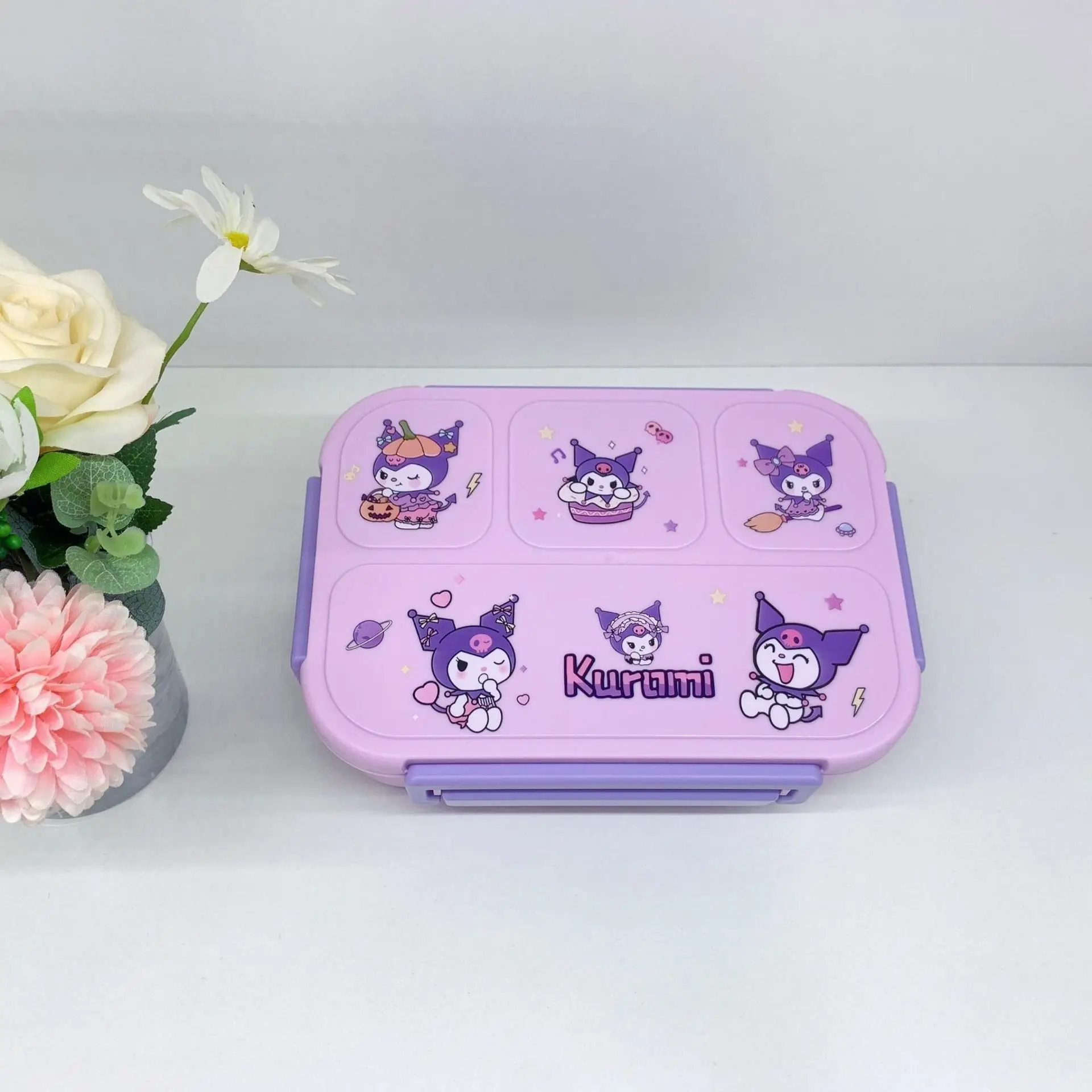 Sanrio Hello Kitty Kuromi Lunch Box Grid Child Fruit Bento Box Cute Cartoon  School Office Portable Bento Box Lunch Bag Kitchen - AliExpress