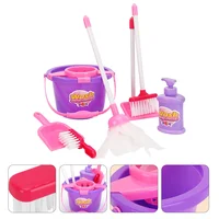 7 Pcs Cleaning Mopping Set Kids Play Toy Children Tools Pretend Toys Broom Dustpan Playthings Cosplay 1