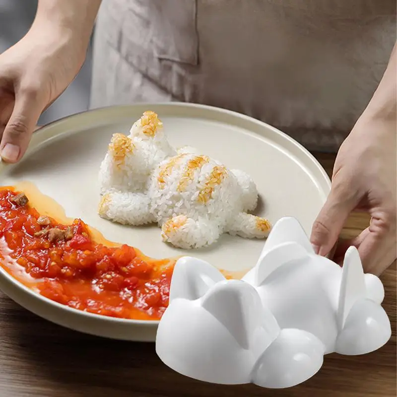 White Cat Shape Onigiri Mold Large Size Japanese Style Rice Ball Molds High Temperature Resistant Sushi Mould Complementary Food
