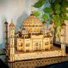 3D Puzzle Wooden House Model Royal Castle Taj Mahal With Light Assembly Toy For Kids Adult DIY Model Kits Decoration for Gifts 2