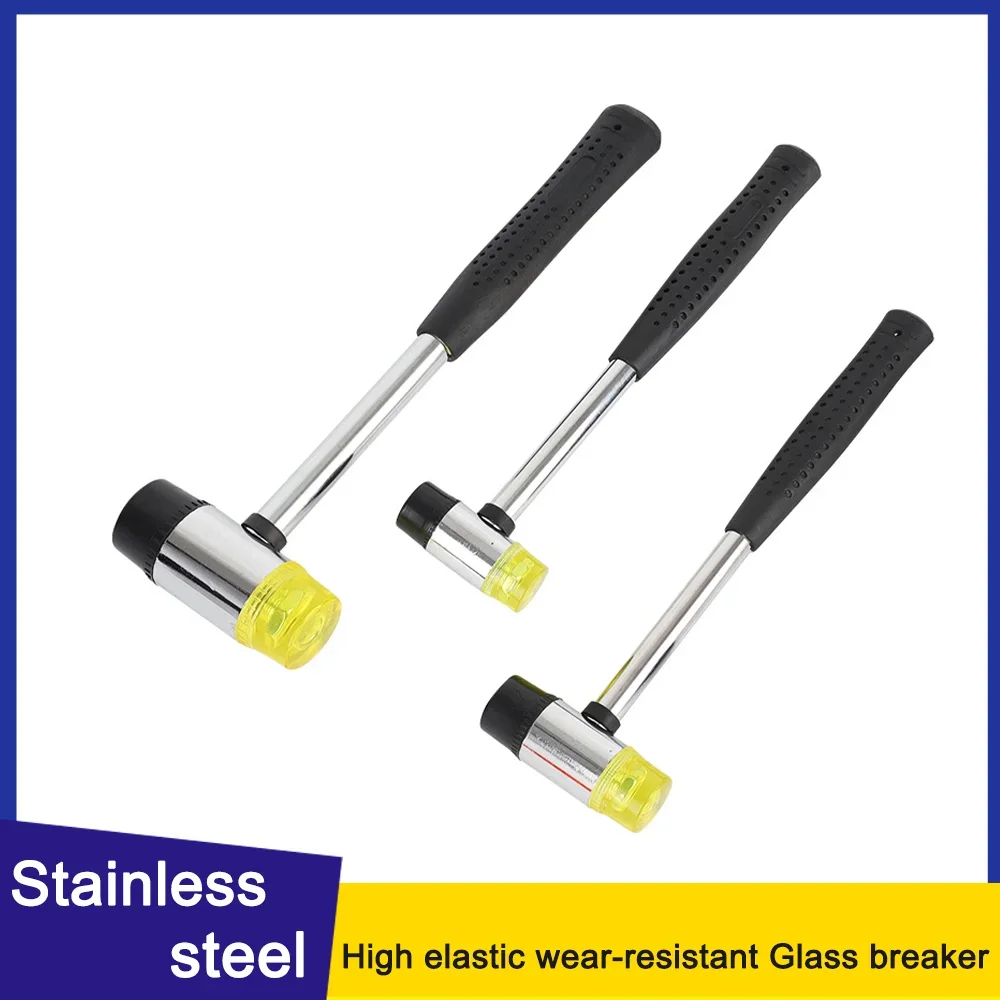 

25/30/35/40mm Rubber Hammer Elastic Mallet Household Multifunctional Detachable Woodworking Tile Soft Tap Nylon Hammer Tool