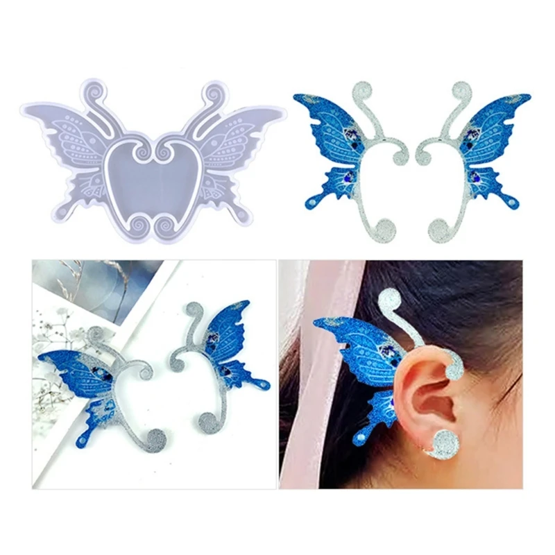 

DIY Pterosaur Wing Ear Cuff Silicone Mold Butterfly Clip on Earrings Elf Wing Without Piercing Earring Jewelry Epoxy Resin Mold