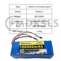 Nouvelle batterie 36V 100000mAh 10S3P 18650 avec BMS 15A intégré, batterie au lithium pour scooter électrique 500W 2
