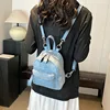 New Women Preppy Style Mini Backpacks Y2K Shiny Rivet Student Denim Backpack Girls Fashion Travel Canvas Shopping Shoulder Bag 6