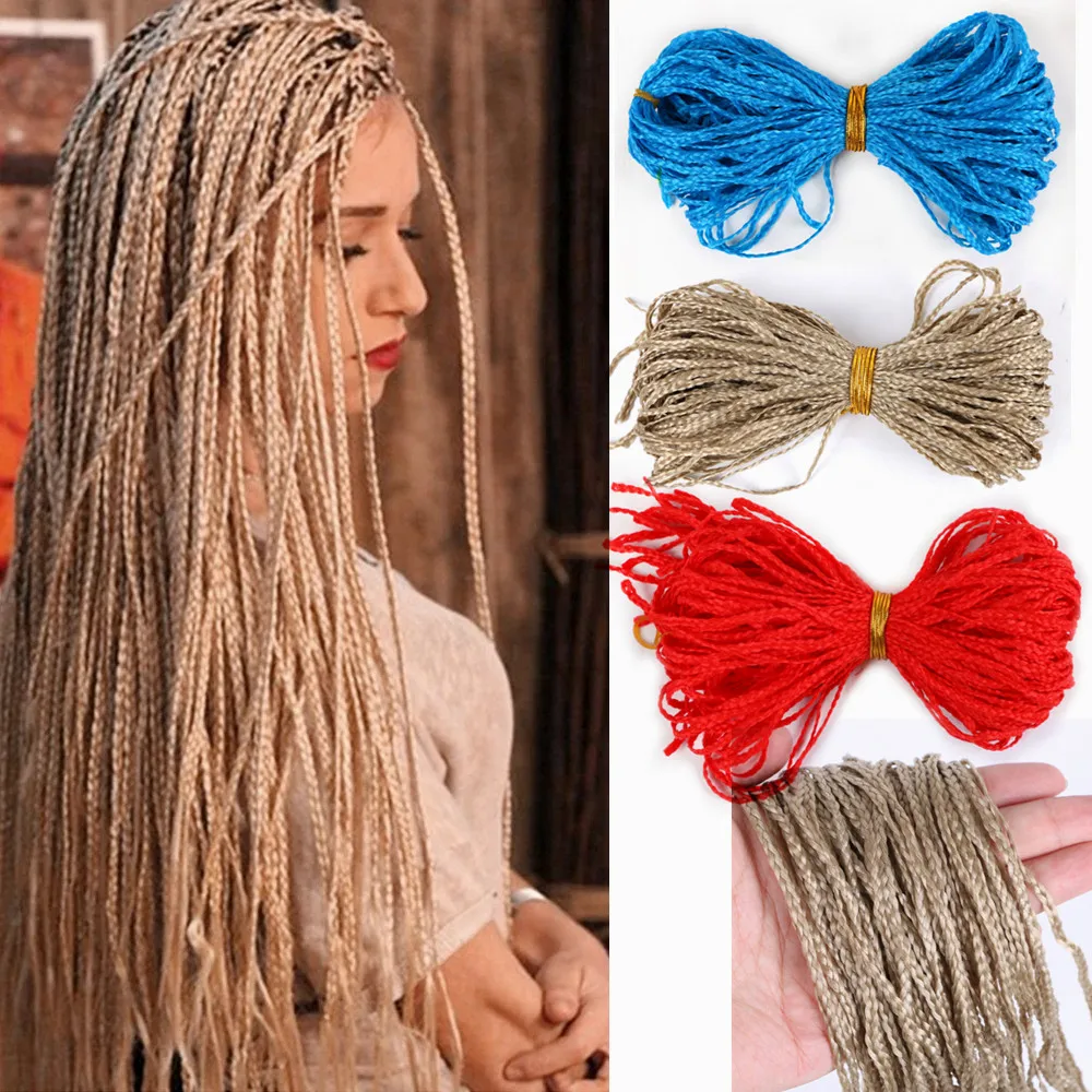 28Inch  African Crochet ZiZi Box Braids Synthetic Long Hair Afro Kinky Bulk Hair 16 Colors 48Roots/Pack Braiding Hair Extension