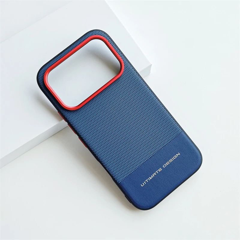 Luxury Leather Colorblock Shockproof Bumper Case -