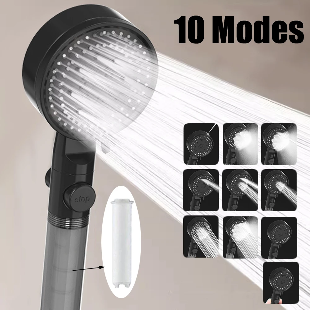 

VILOYI 10 Spray Modes Filtered Shower Head High-Pressure Handheld Showerhead Water Saving Fall Resistance Bathroom Shower Nozzle