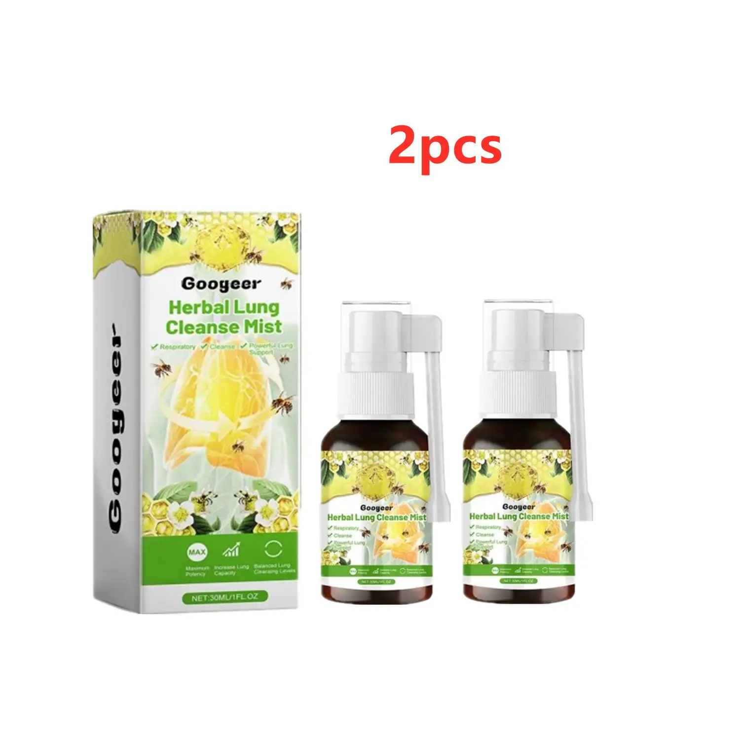 Herbal Lung Cleanse Spray Mist Lung Support Throat Smoking Clean Spray Sore Inflammation Herbal Health Care 2PCS 30ml